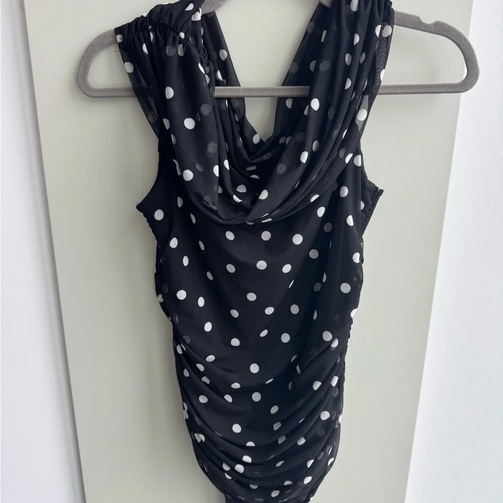 *POLKA DOT* A&F Mesh Foldover Bodysuit - Picture 2 of 2
